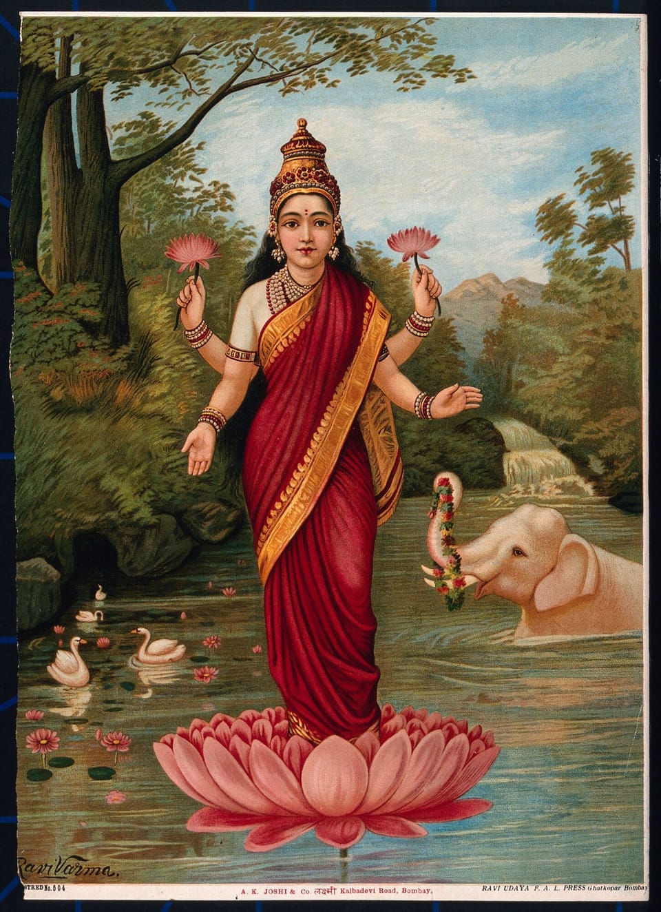 लक्ष्मी माता — एक पारंपरिक भक्ति चित्र